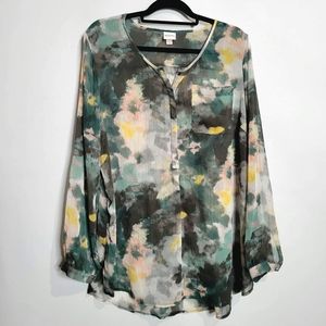 Merona sheer and colorful blouse